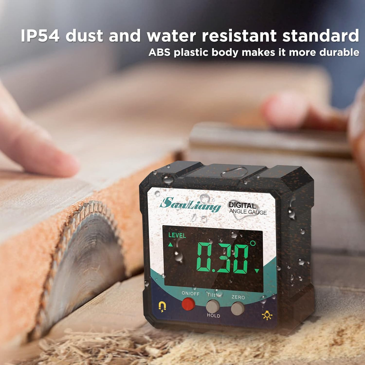 Digital Angle Gauge Inclinometer Magnetic Level IP54 Backlit LCD