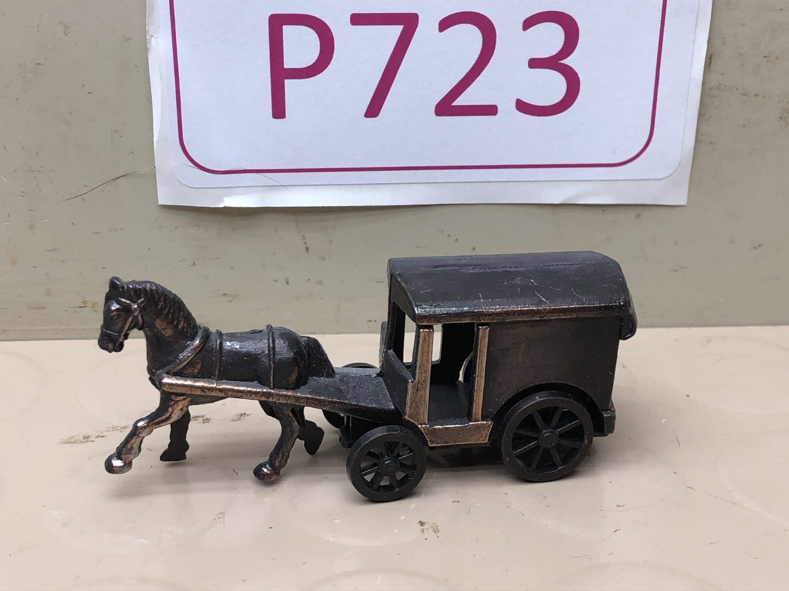Vintage Die Cast Metal Stage Coach and Horse Pencil Sharpener Hong Kong