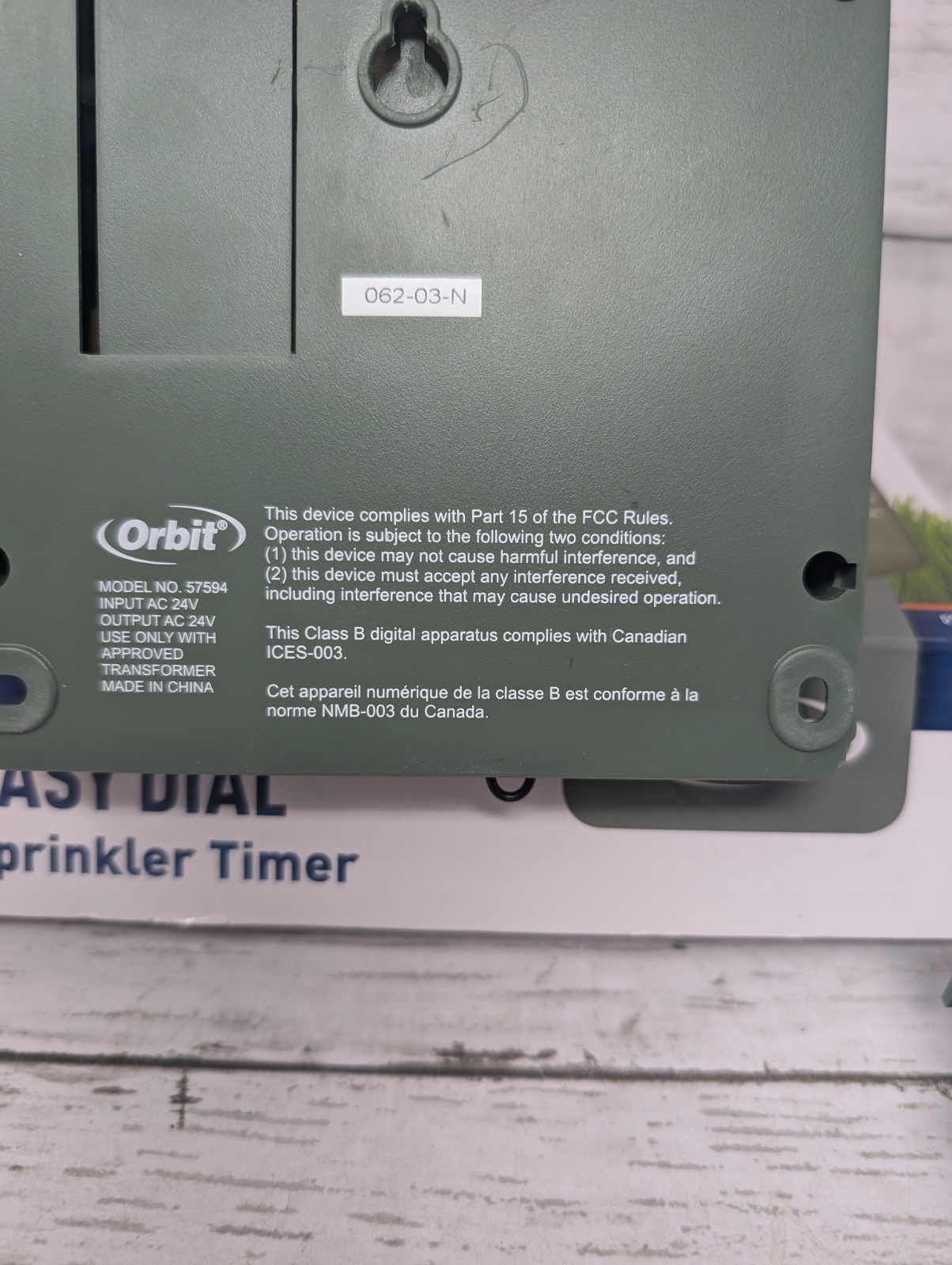 Orbit EASY DIAL 4 Station Sprinkler Timer 28964 Indoor Mount Easy-Set Logic