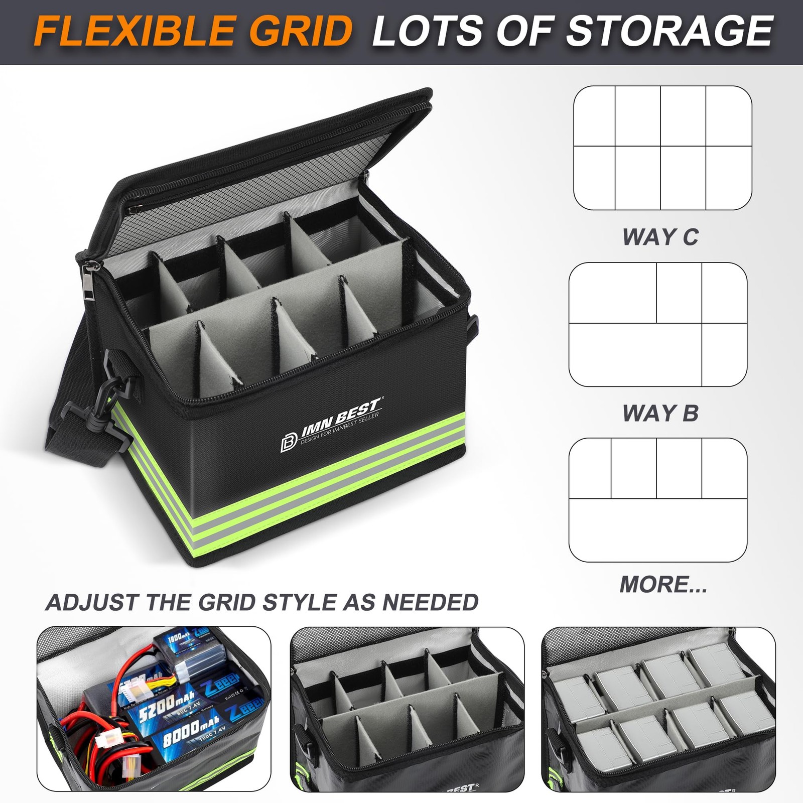 Fireproof Lipo Battery Storage Bag - Large Capacity, Explosion-Proof, Safe