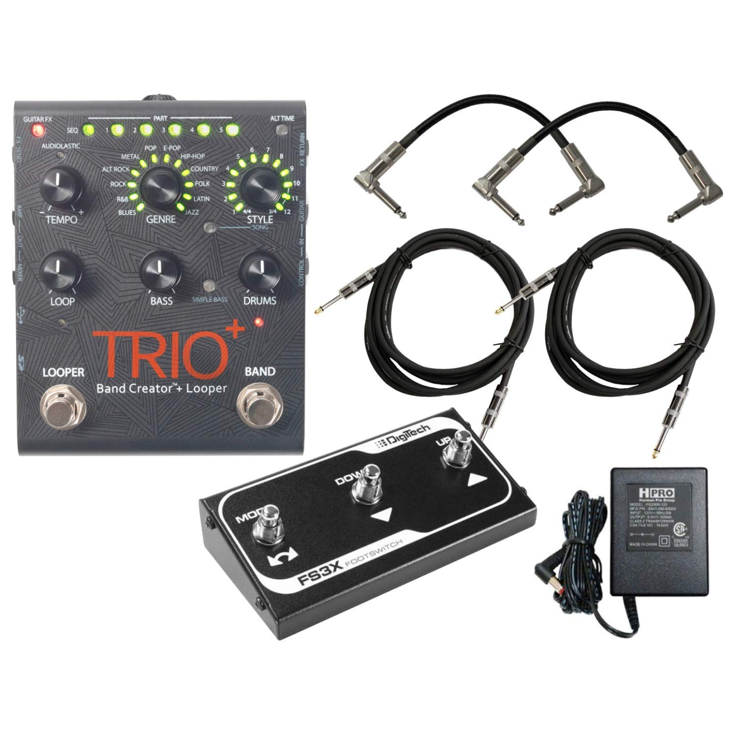 DigiTech Trio Band Creator Looper FS3X Footswitch Cables