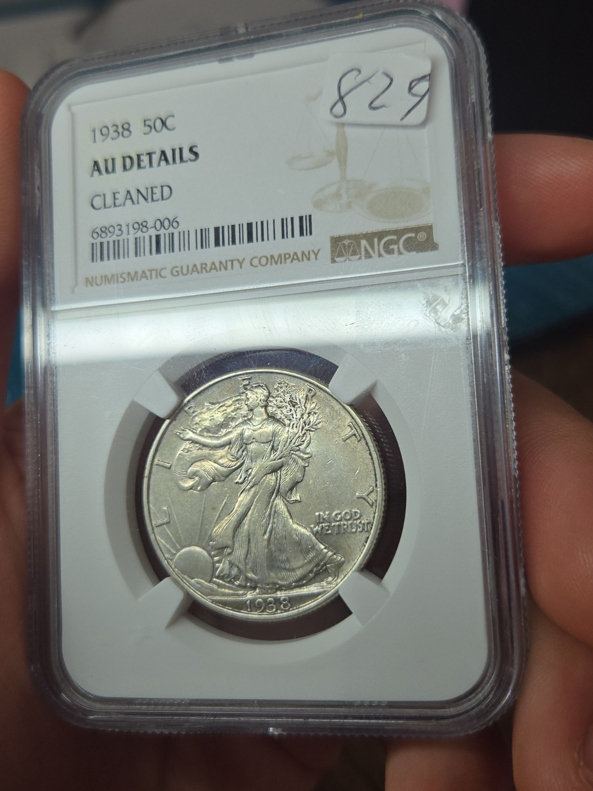 1938  Walking Liberty Half Dollar   NGC Au Details Ngc