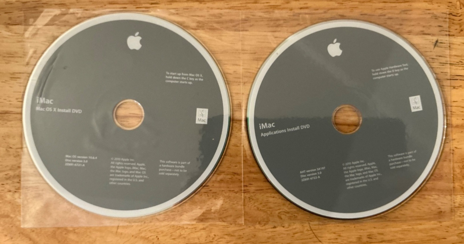 Apple iMac Mac OS X Snow Leopard 10.6.4 Install & Applications DVDs Genuine