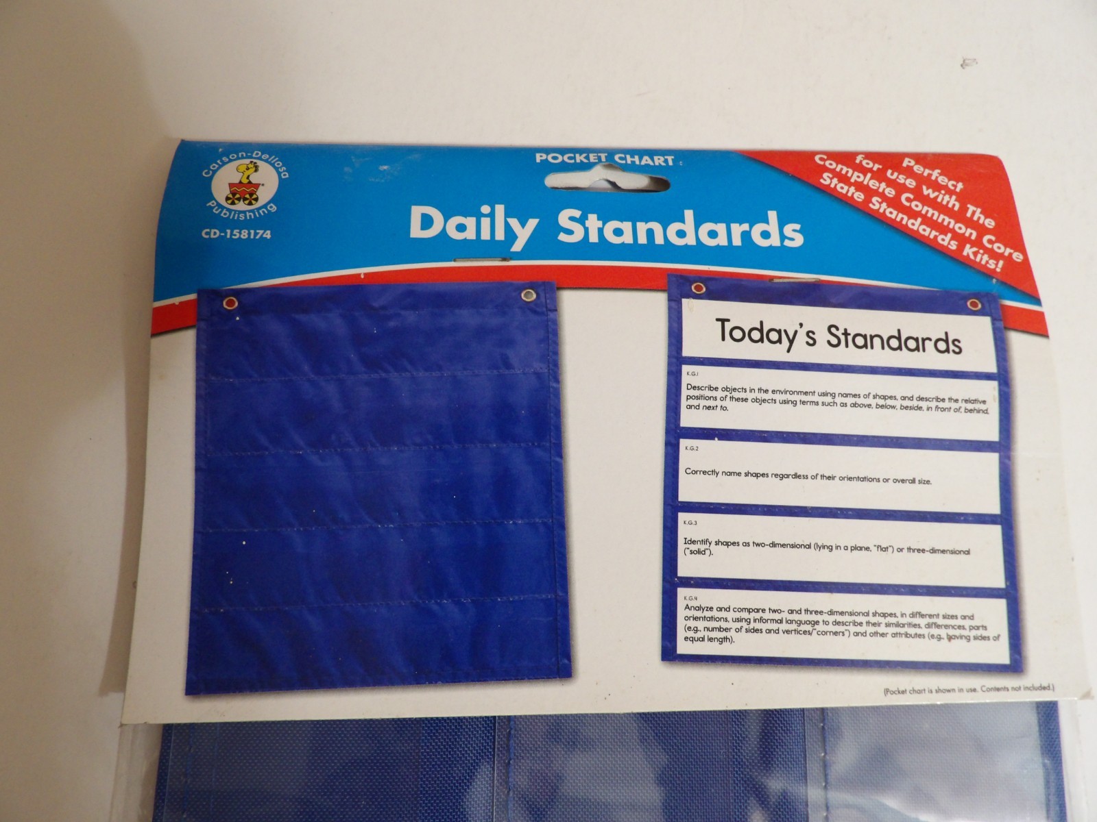 Daily Standards Pocket Chart (13"x14") with 3 Clear Pockets (13"x2")