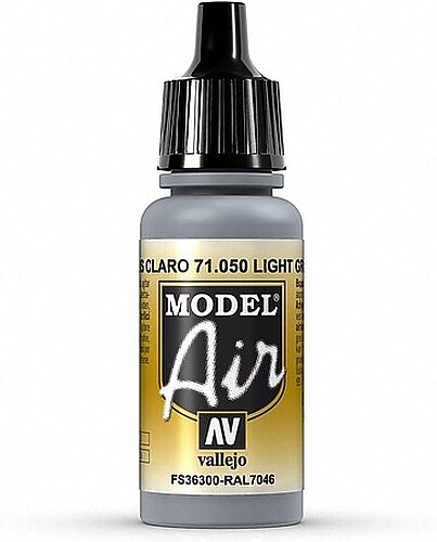 Vallejo Model Air LIGHT GREY 17ml - Hobby and Model Acrylic Paint - #71050