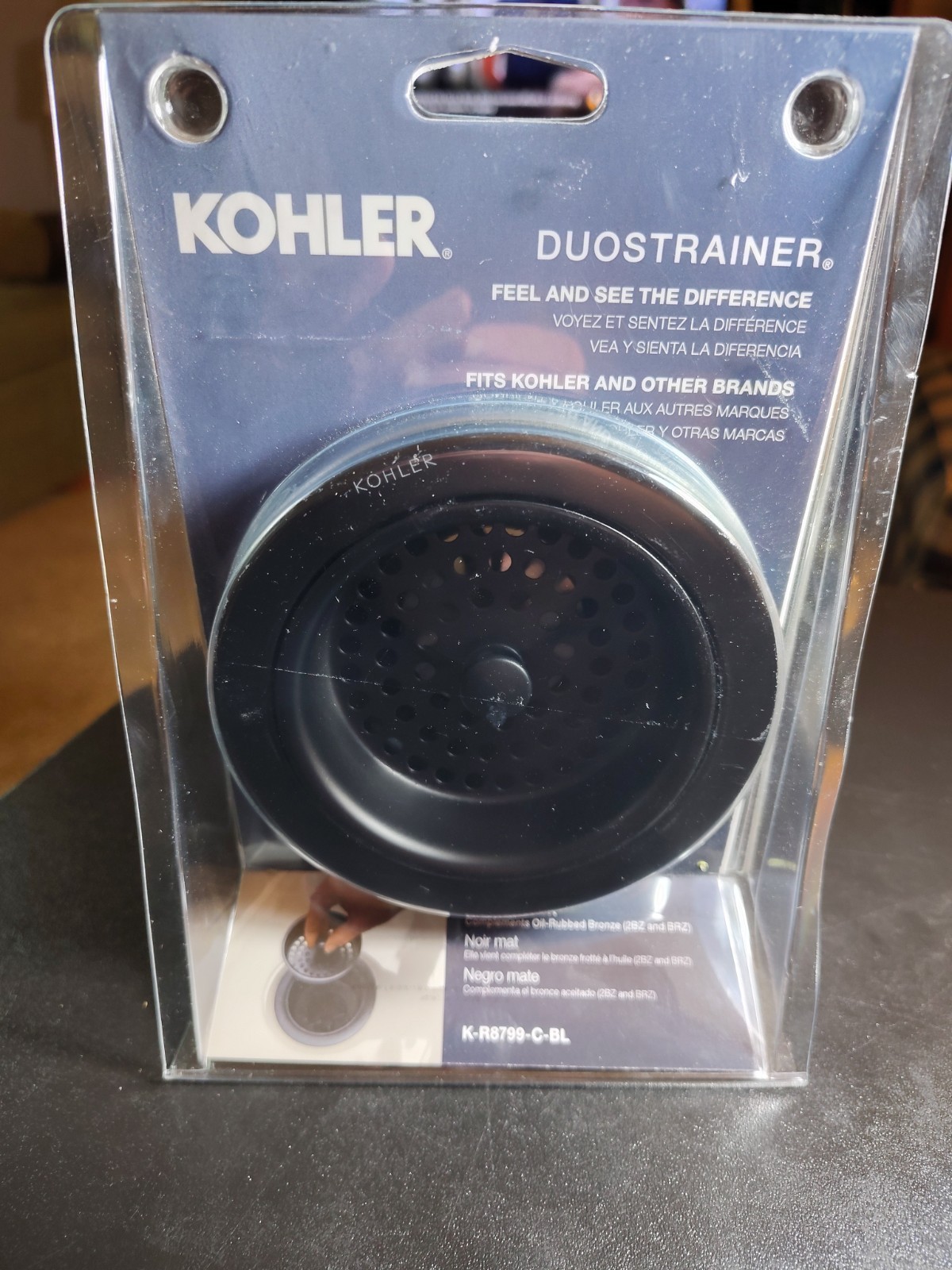 Kohler Duostrainer Matte Black K-R8799-C-BL Fits 3-1/2”-4" Outlet