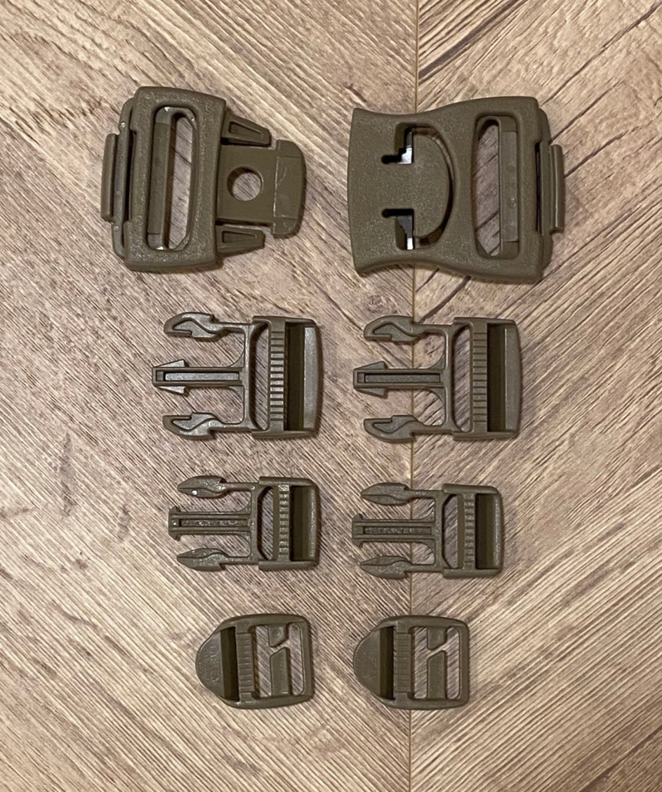 US Army Buckles for Repair - 8 pc - Coyote Brown for Multicam, OCP, Scorpion