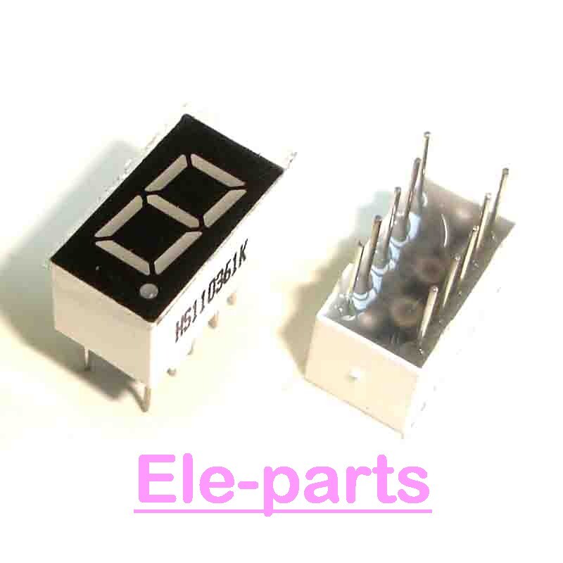 10 Pcs 1 Digit 0.36" Red 7 Segment Led Display Common Anode 10 Pins Digital Tube