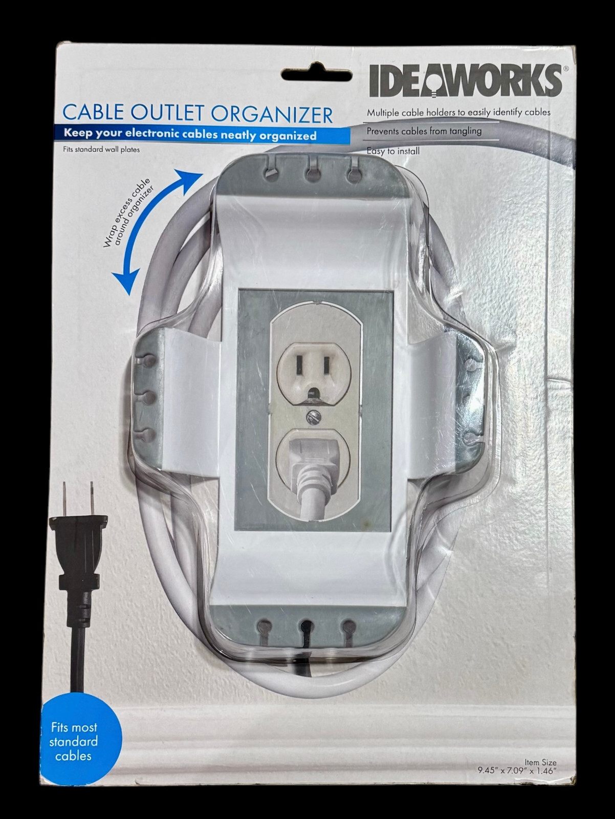 IdeaWorks Cable Outlet Organizer NJI-10874 9.45”  Tall W-2