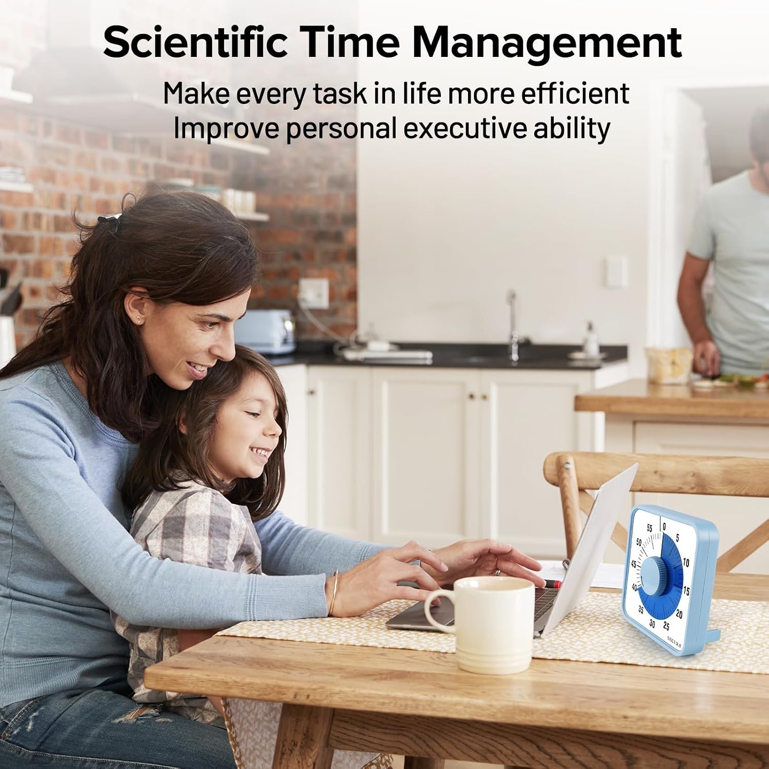 Magnetic Backing Mechanical Timer - 60-Minute Visual Countdown for Kids & Adults