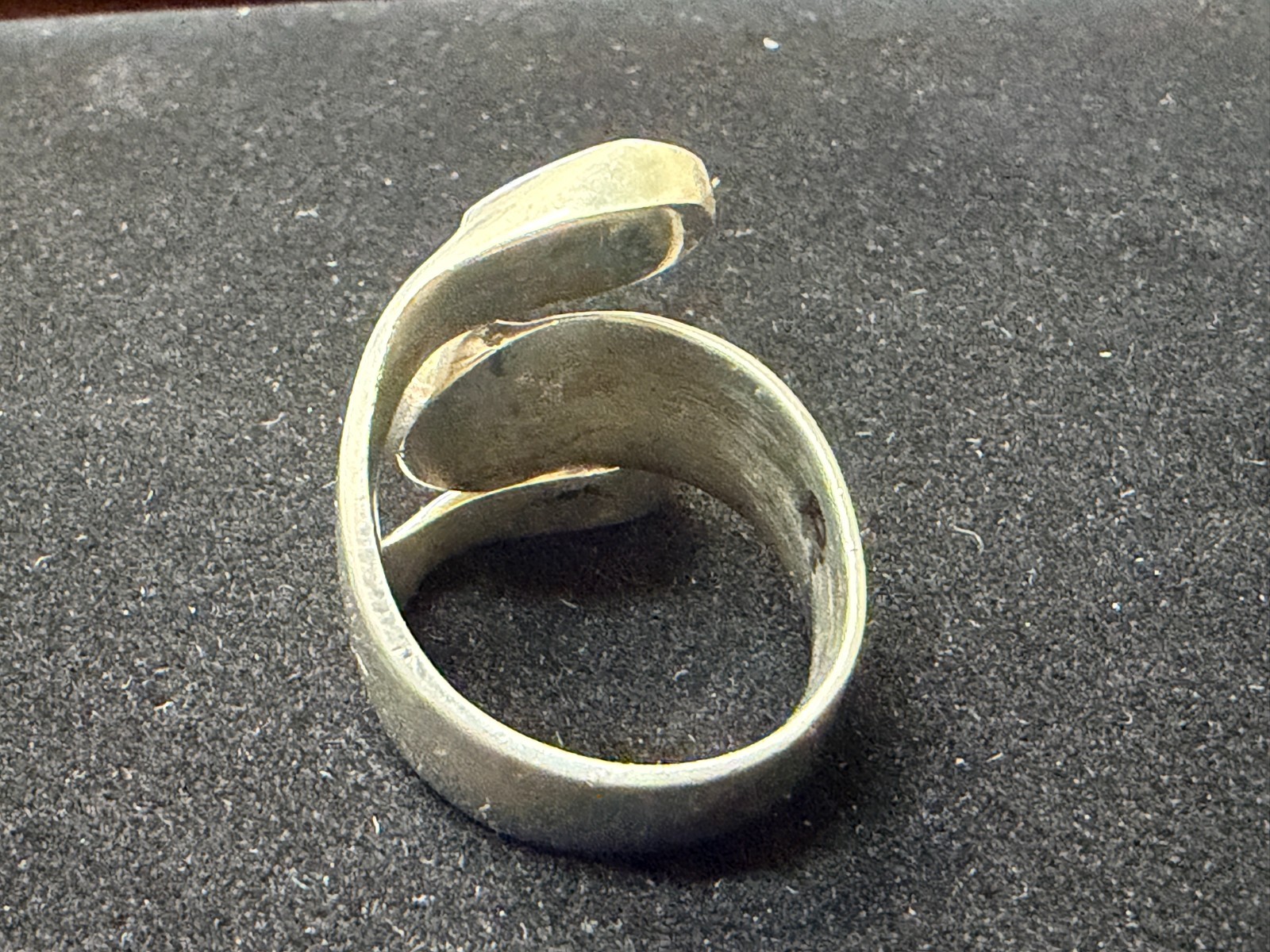 Wide Red Jasper and Alpaca Silver Ring - Size 8.5 adjustable