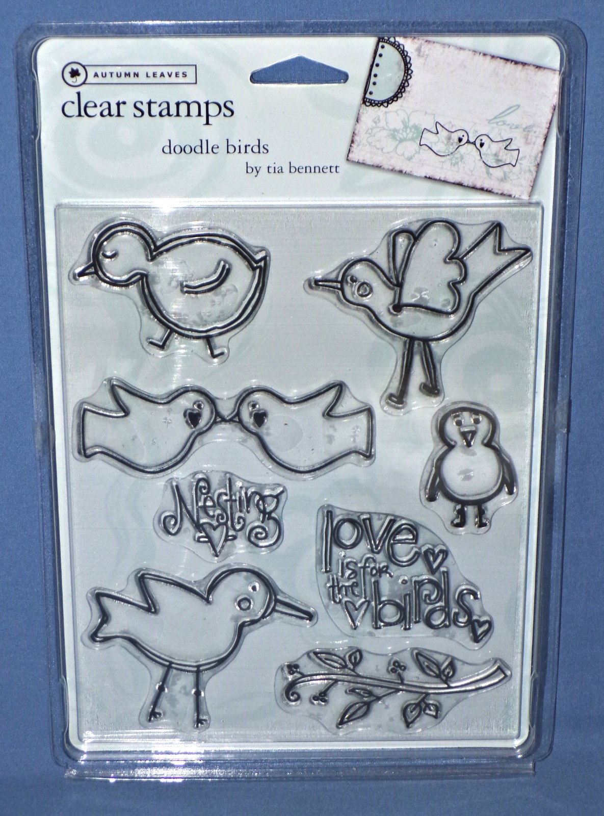 Autumn Leaves doodle birds Clear Stamps by tia bennett Free Ship New/Old stock