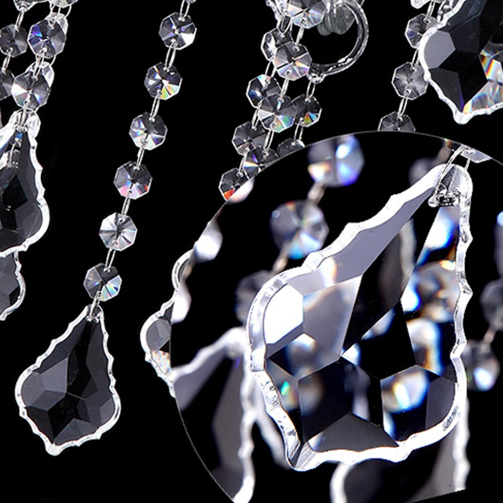 E12 Elegant Crystal Candle Decoration Chandelier Pendant Ceiling Light 6 Lamp