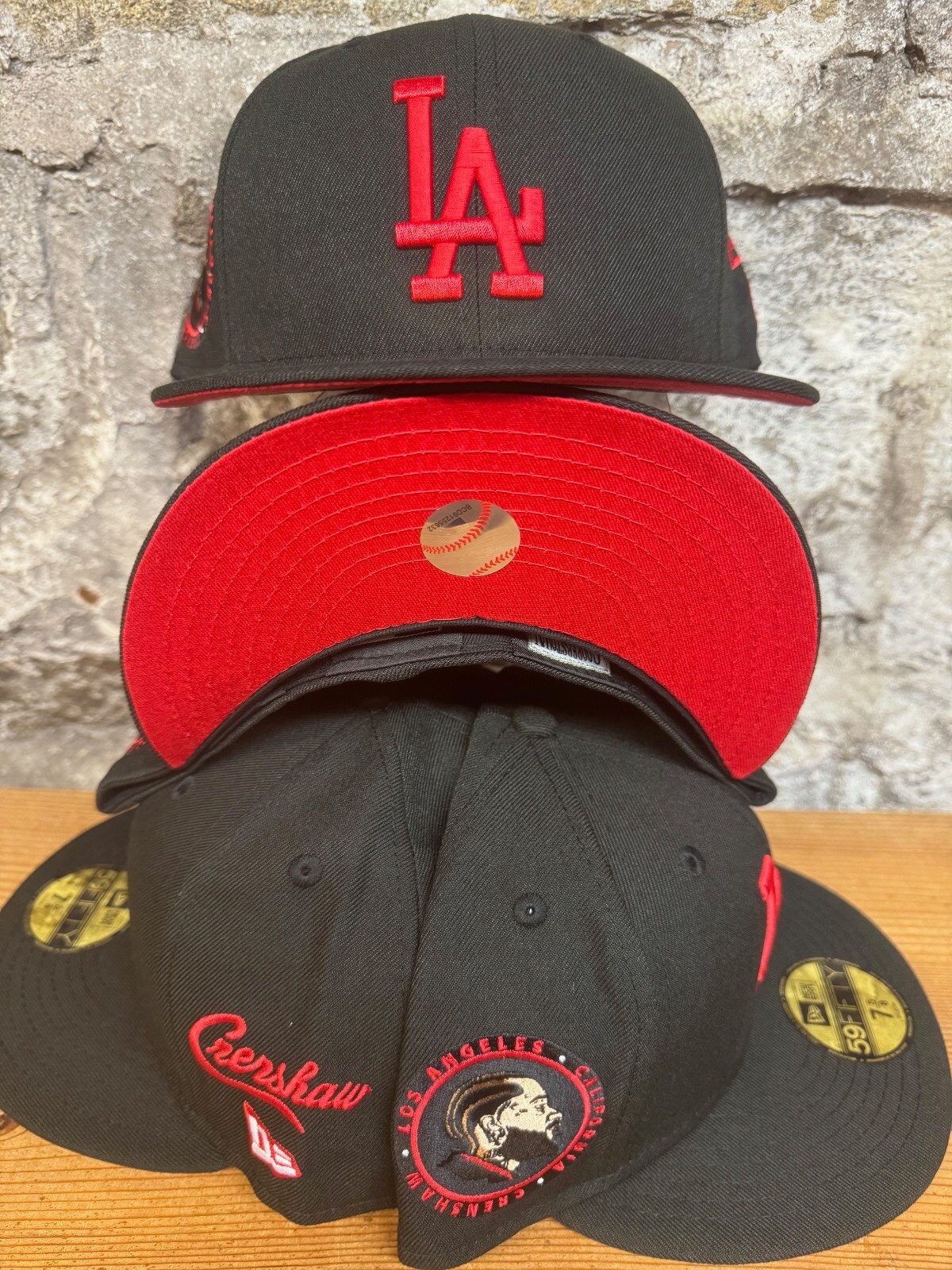 LA DODGERS Crenshaw Nipsey Hussle New Era Fitted Club 59Fifty Black Red RARE NEW