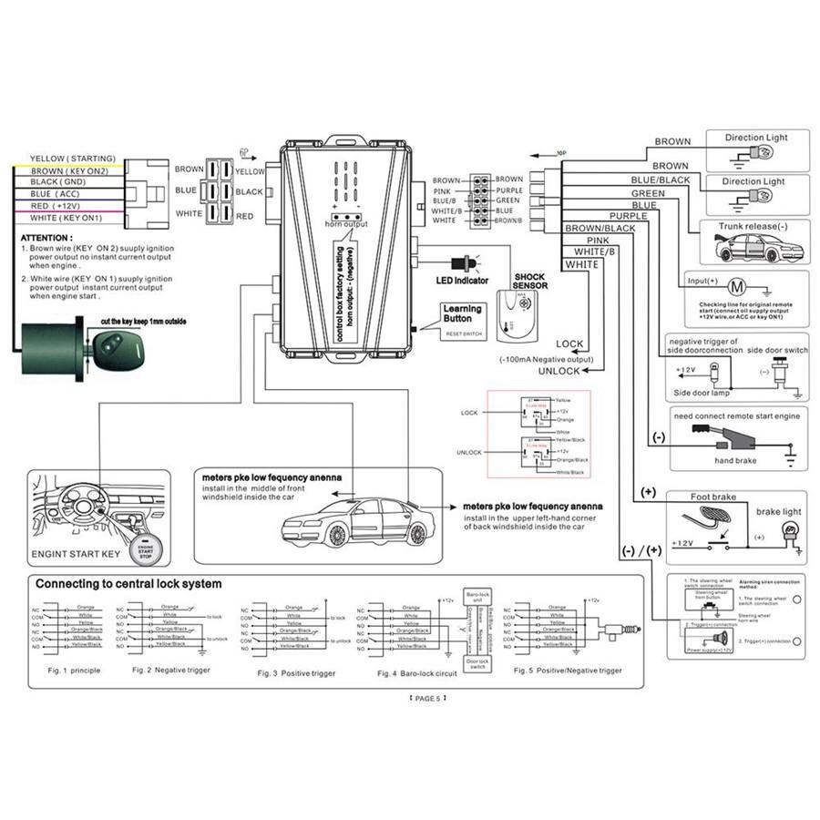 Keyless Entry Car Engine Start Alarm System Remote One-Button Starter Stop Kit