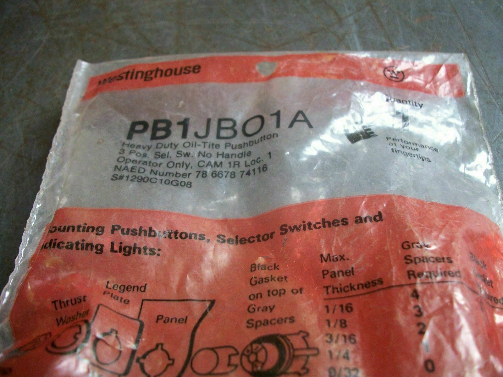 WESTINGHOUSE 3-POSITION SELECTOR SWITCH NO HANDLE PB1JBO1A *NEW*