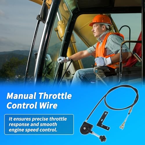 2.5M 8.2FT Excavator Throttle Control Cable with Mounting Bracket 8.2 FT/2.5 M