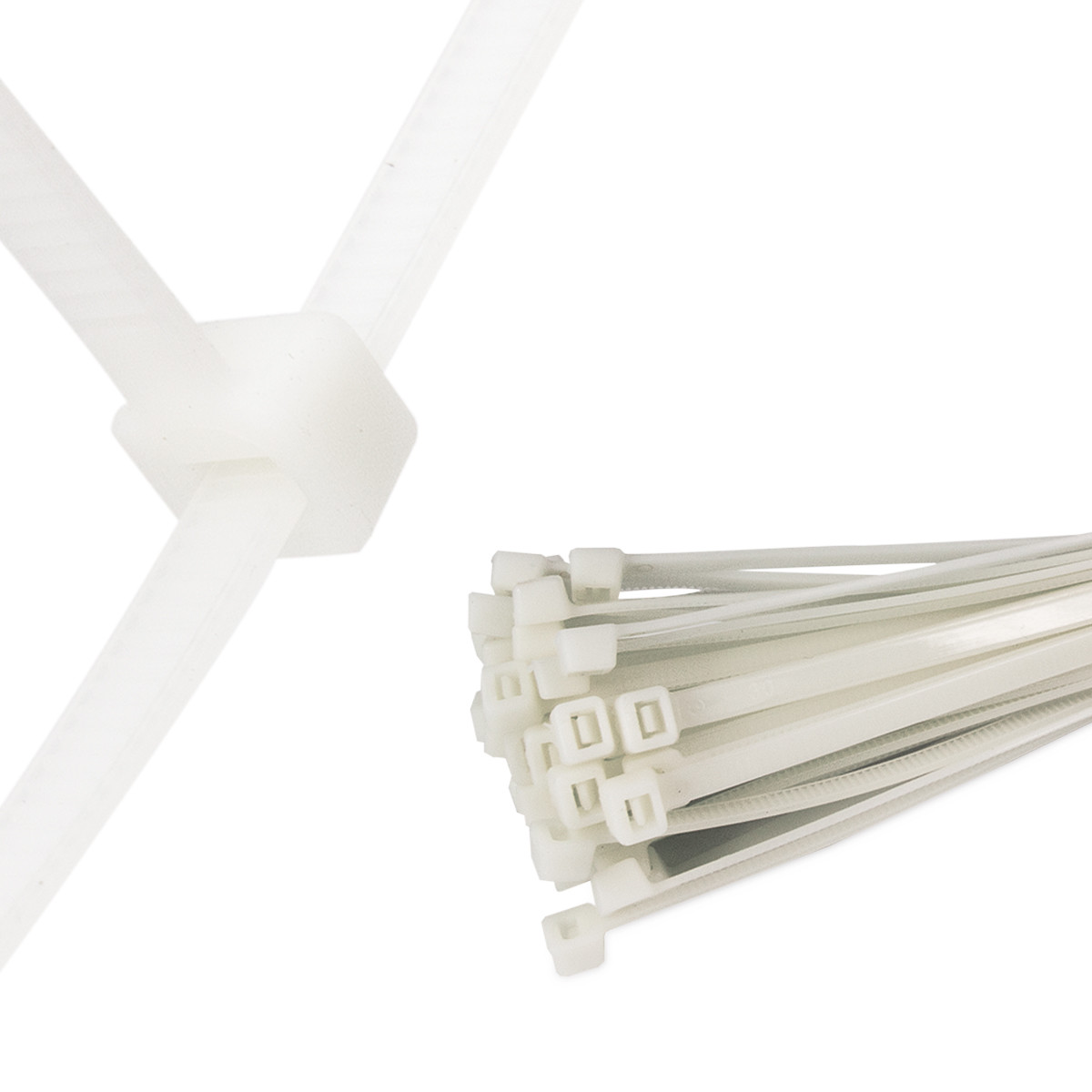 200x Professional Cable Ties Set Industrial Quality in 2.5 x 100mm White