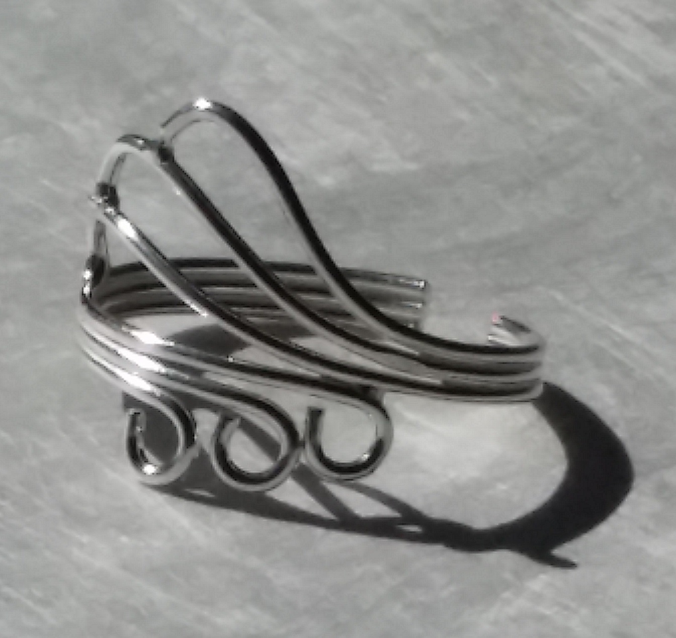 Sterling Silver 925 Toe Ring Loops and Swirly Wave Triple Band Adjustable