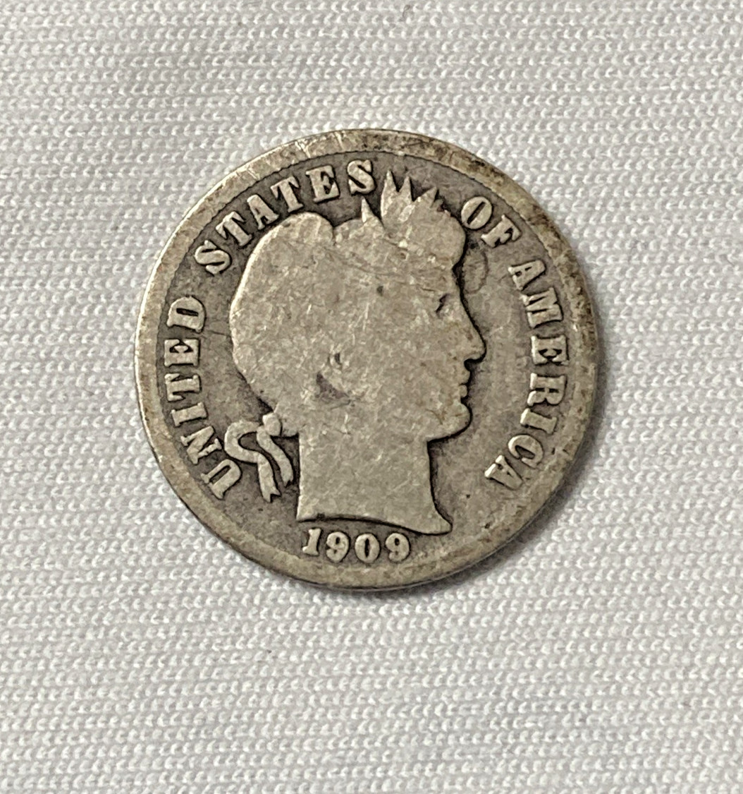 1909 D Barber Dime - 954k limited minted coin (Denver)