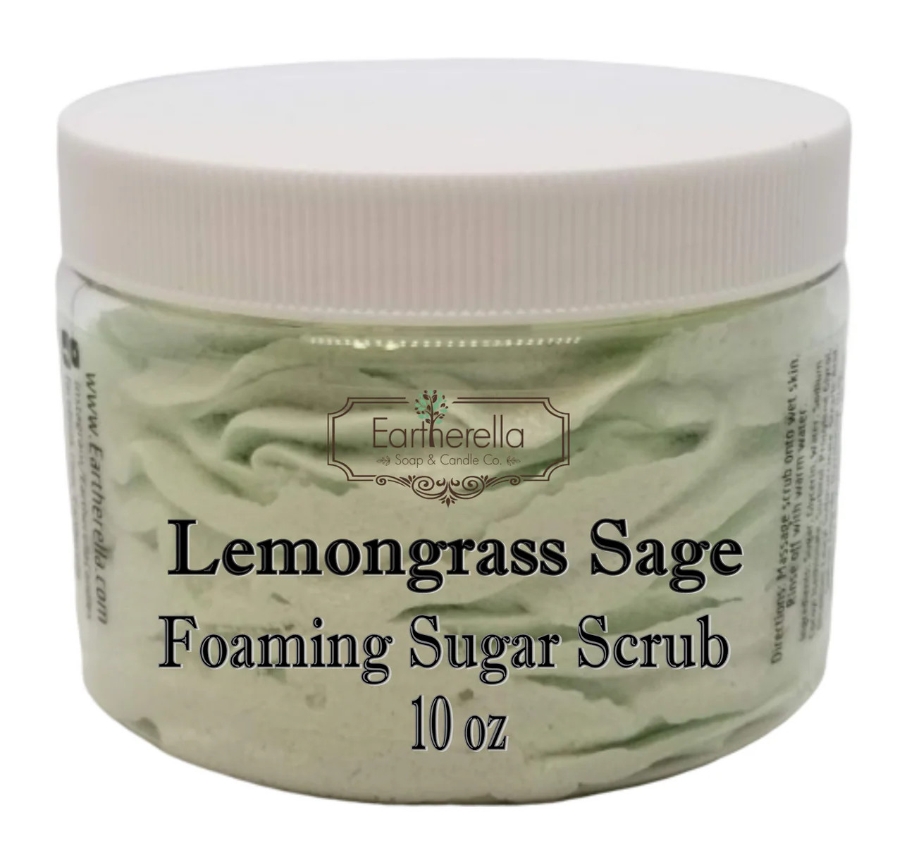 LEMONGRASS SAGE Exfoliating Foaming Sugar Body Scrub, 10 oz jar