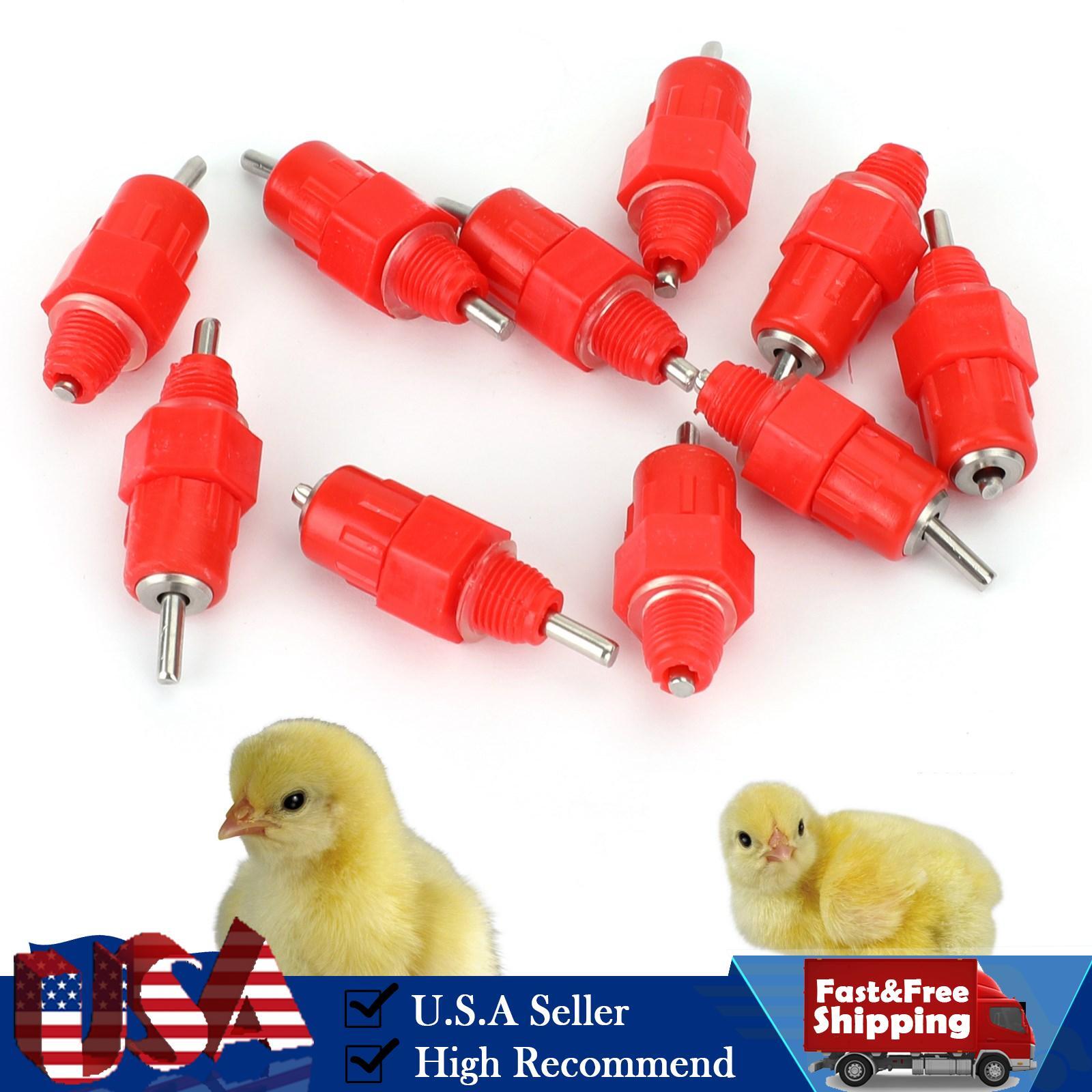 10 Pcs Water Nipple Valves Auto Drinker Waterer Feeder Poultry Chicken Duck Bird
