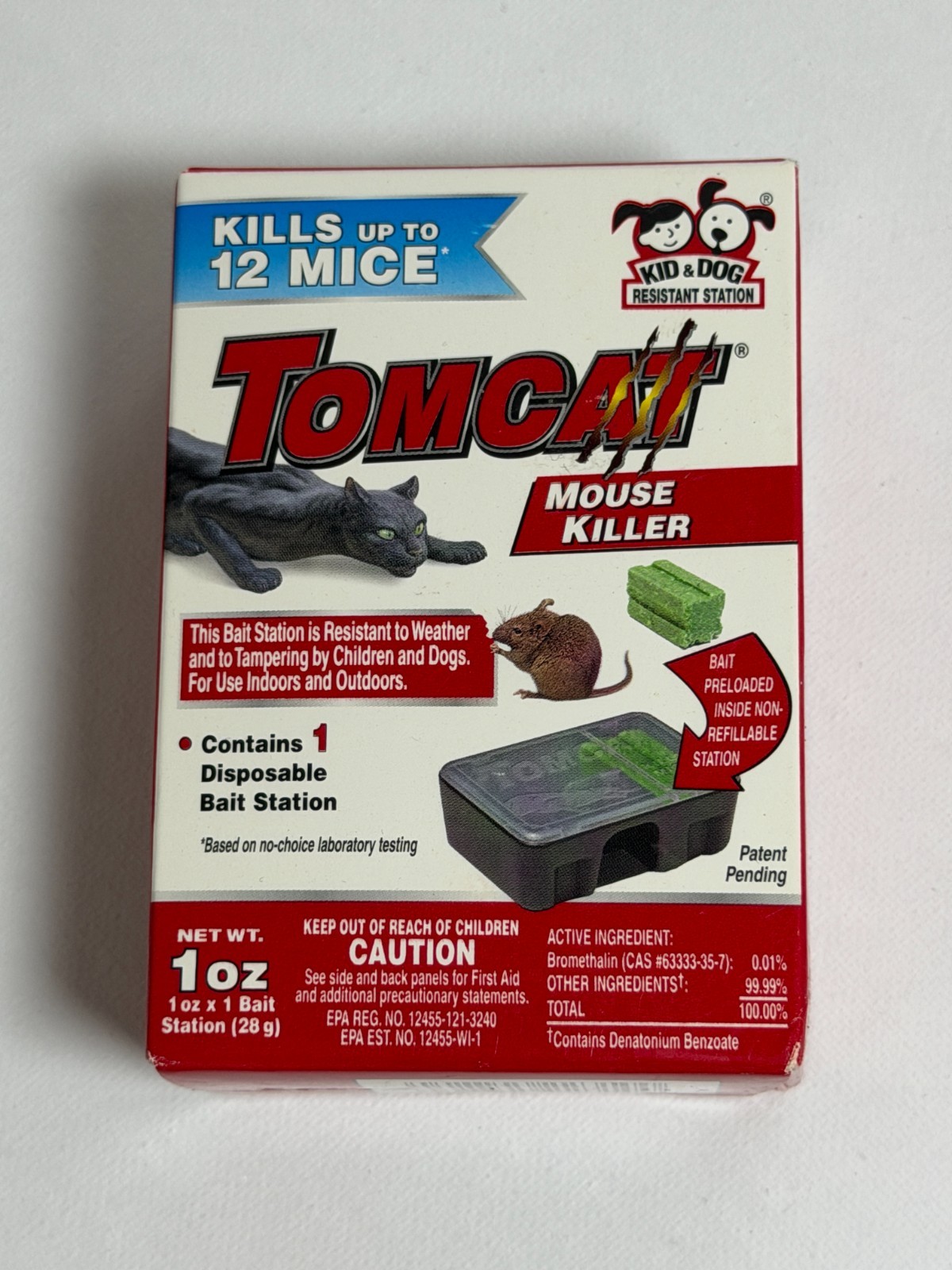 Tomcat Mouse Killer Disposable Bait Station 1 oz Child & Dog Resistant NEW