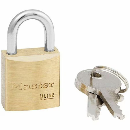 Master Lock 4120Ka Padlock, Keyed Alike, Standard Shackle, Rectangular Brass