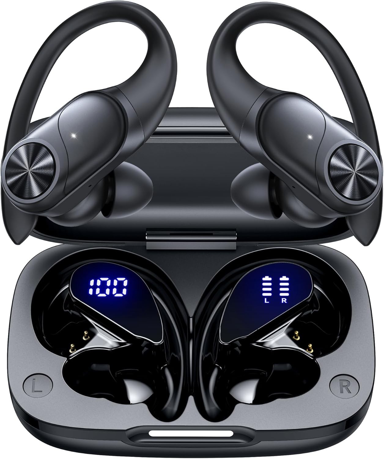 Deep Bass Waterproof Bluetooth Earbuds for Sports - 30ft Range & Easy Control
