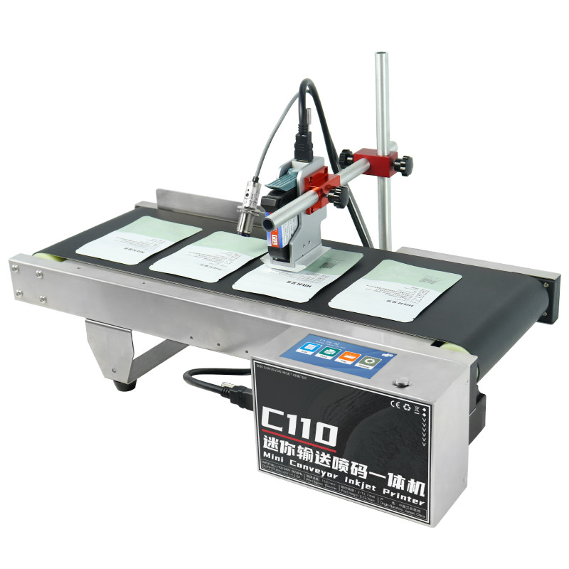 C110 Mini Conveyor Inkjet Printer for Food Packaging Date Coding