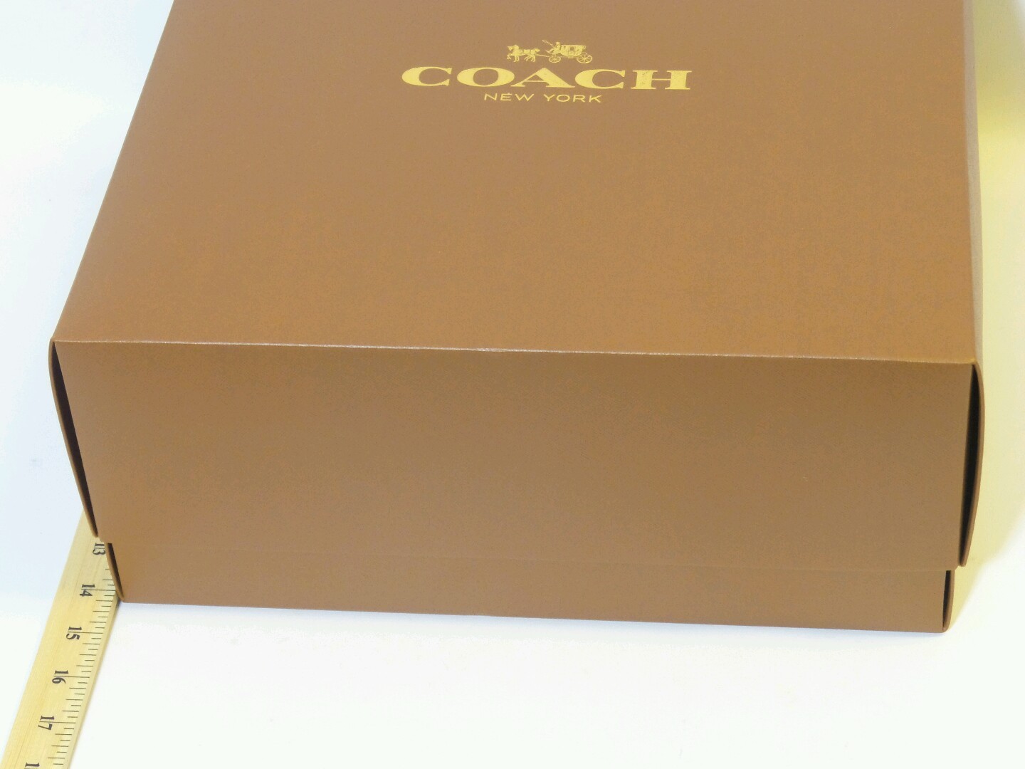 Coach empty gift box 14''x14''x5" Brown Gold ~new~