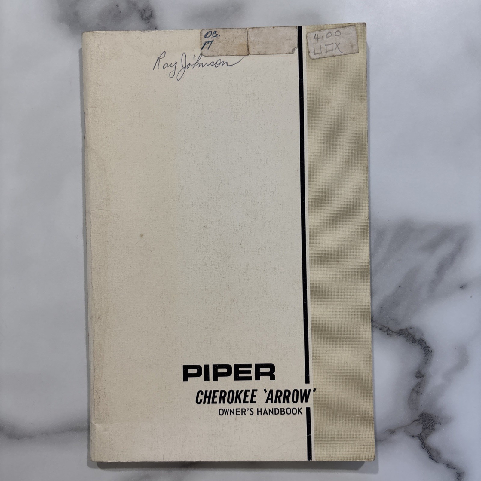 Piper Cherokee Arrow Owner's Manual Handbook