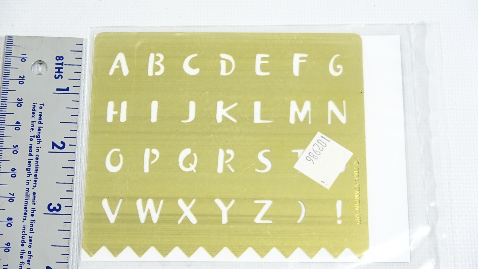Letters - Alphabet- Stampin Up! Embossing Stencil Template - 2002