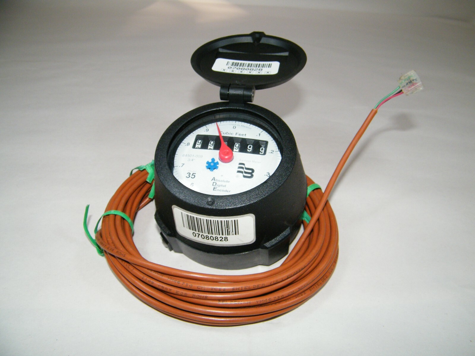 BADGER METER 3/4" MODEL 35 ABSOLUTE DIGITAL ENCODER 64501-009 WATER METER NEW