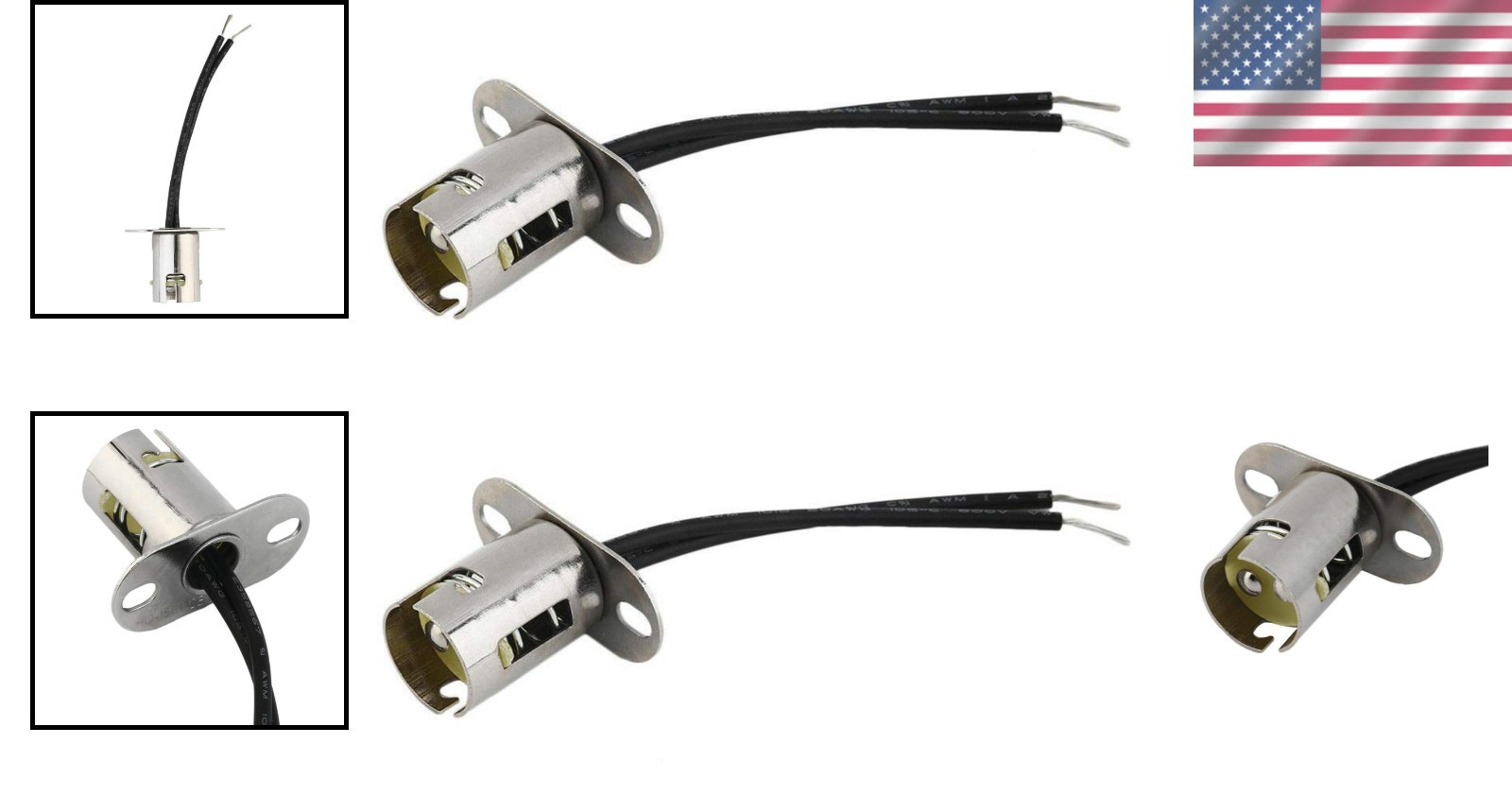 2-Pack 1157 LED Light Bulb Socket Holders - Reliable Electrical Connections