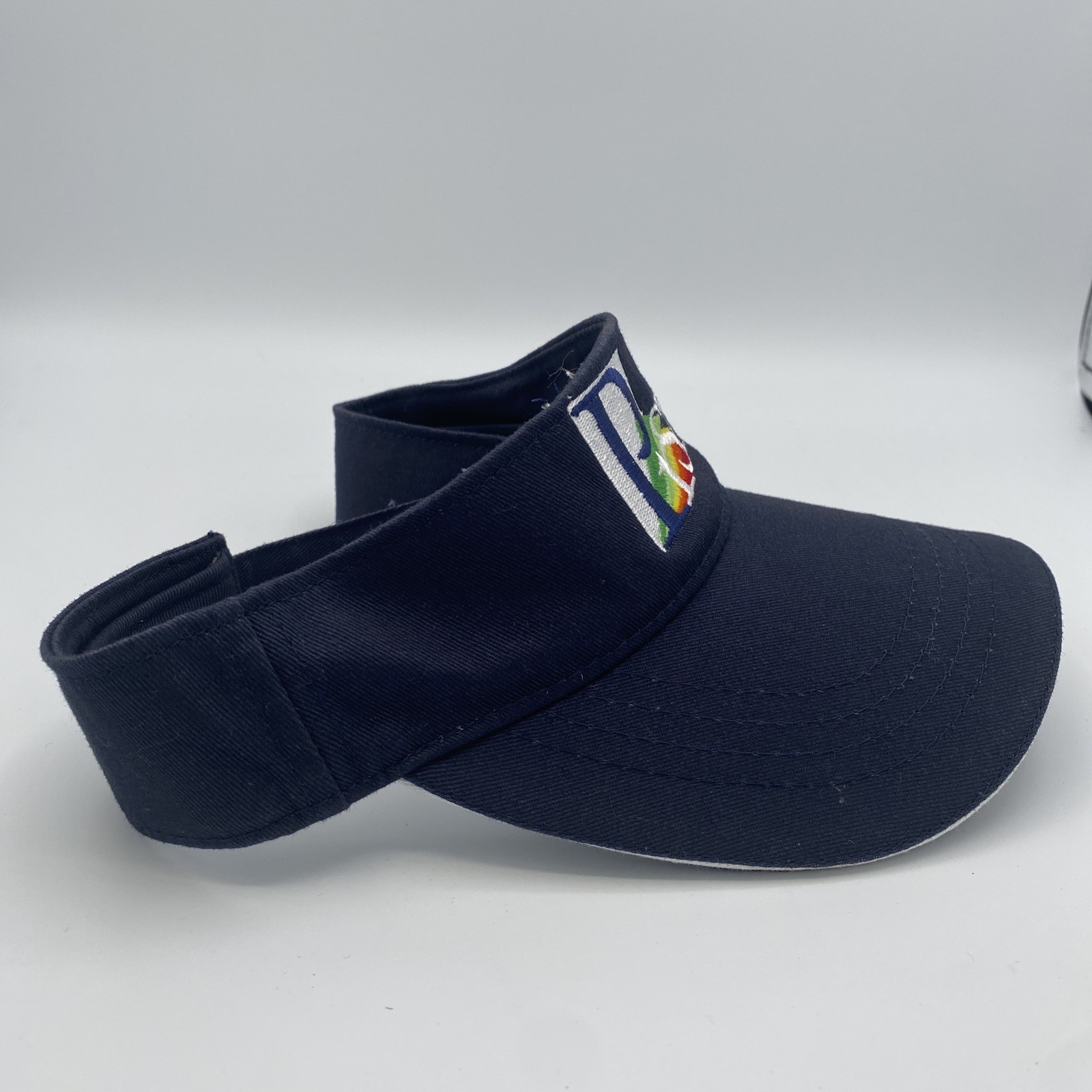 Prsm Visor - Navy Blue - White-rainbow Embroidered Logo - Adjustable Size