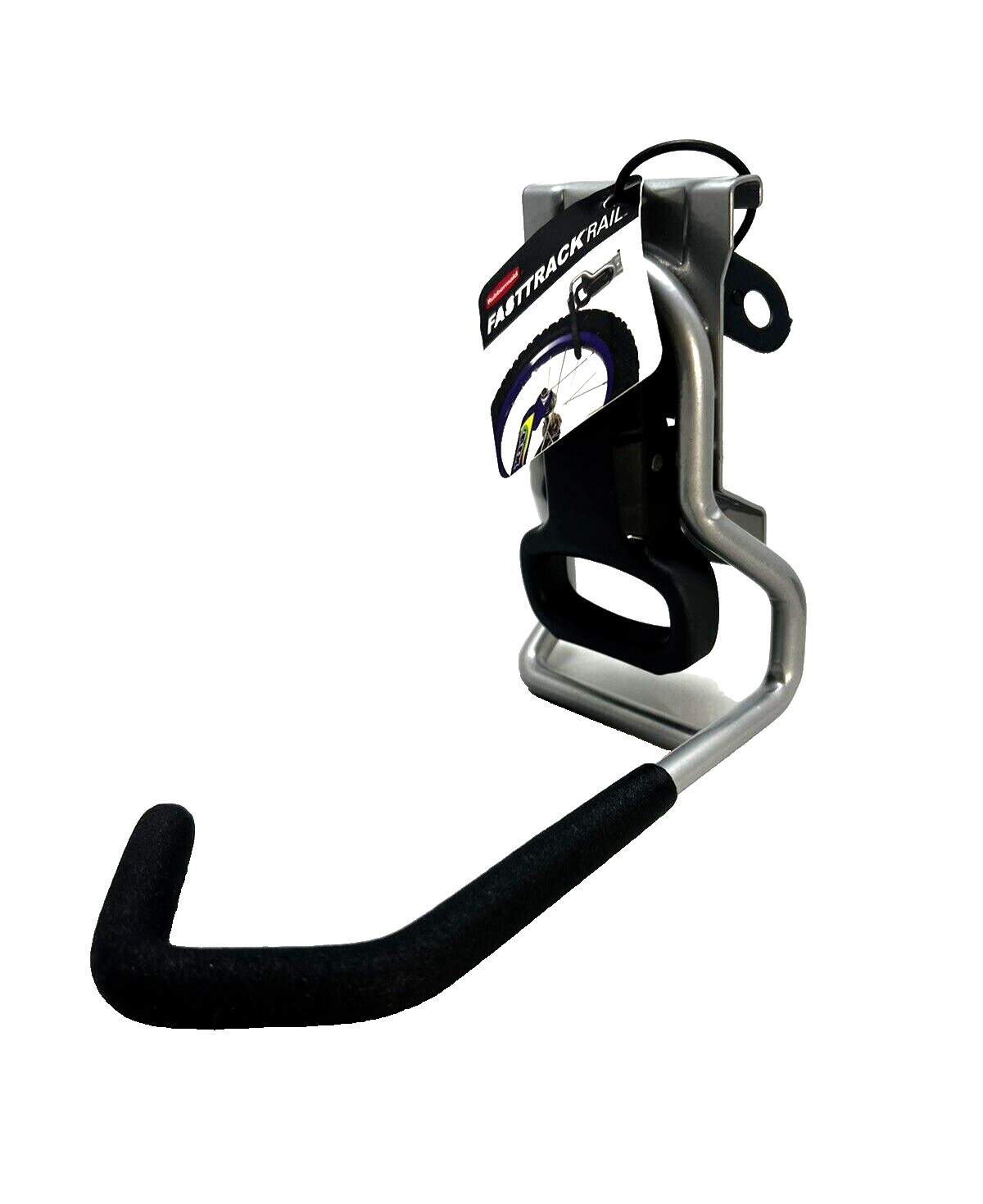 Rubbermaid 1784463 Vertical FastTrack Hanging Wall Bike Hook Garage Organizer