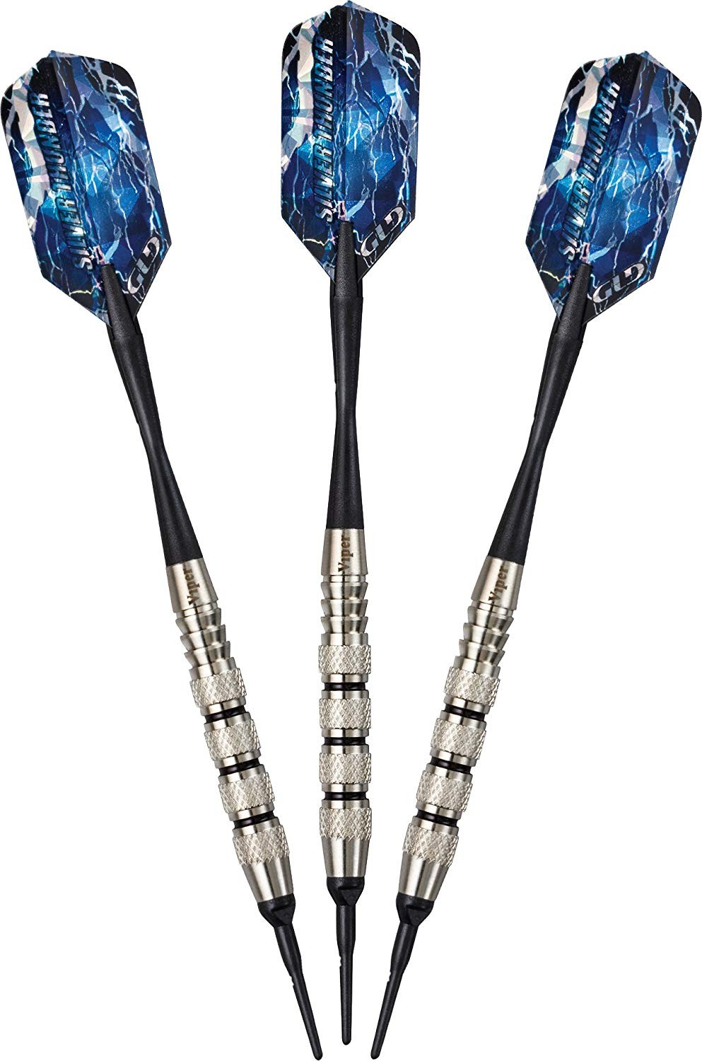 Viper Silver Thunder Soft Tip Darts 4 Knurled Rings 16 Grams