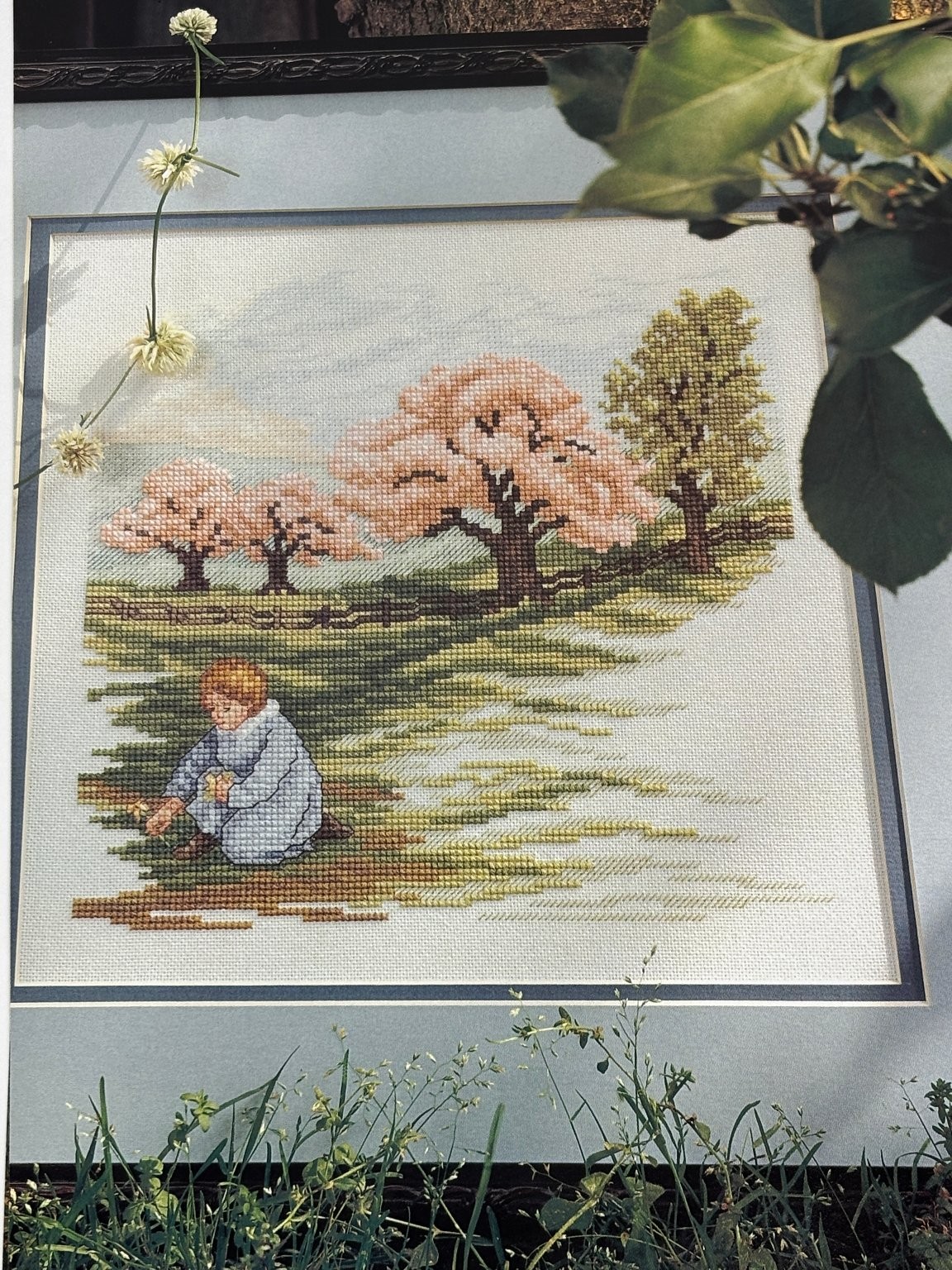Spring Orchard Counted Cross Stitch Pattern Floral Book Pages