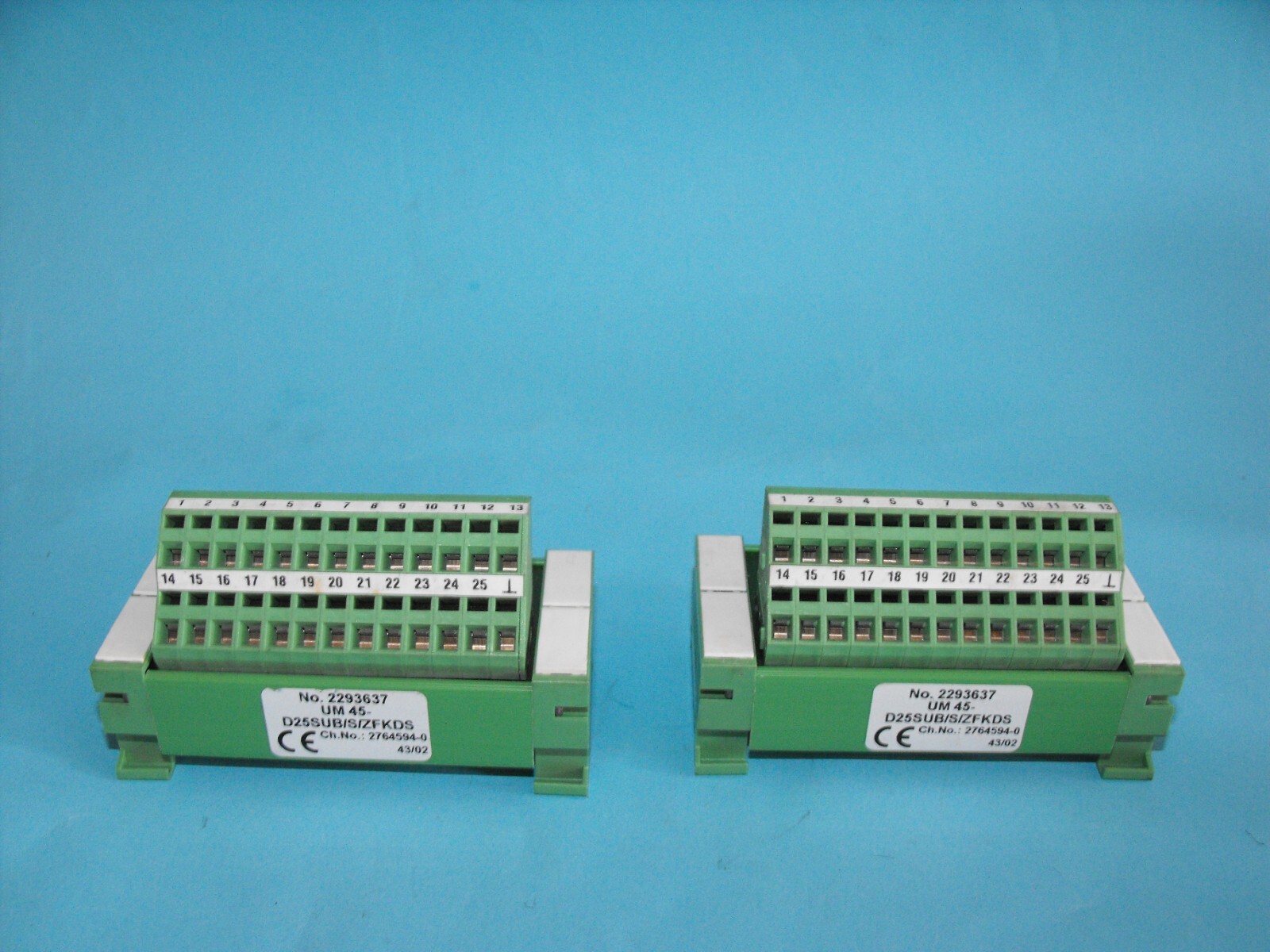 Phoenix Contact D25SUB/S/ZFKDS.D-Sub Interface Module 2293637.(LOT2PCS).USED