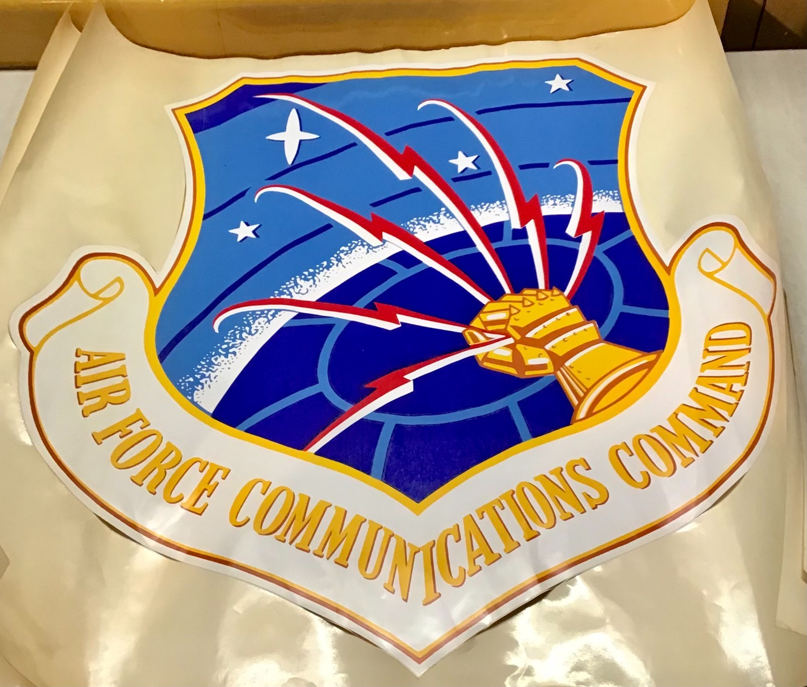 Vintage Air Force Communications Command Sticker HUGE 24" x 24"