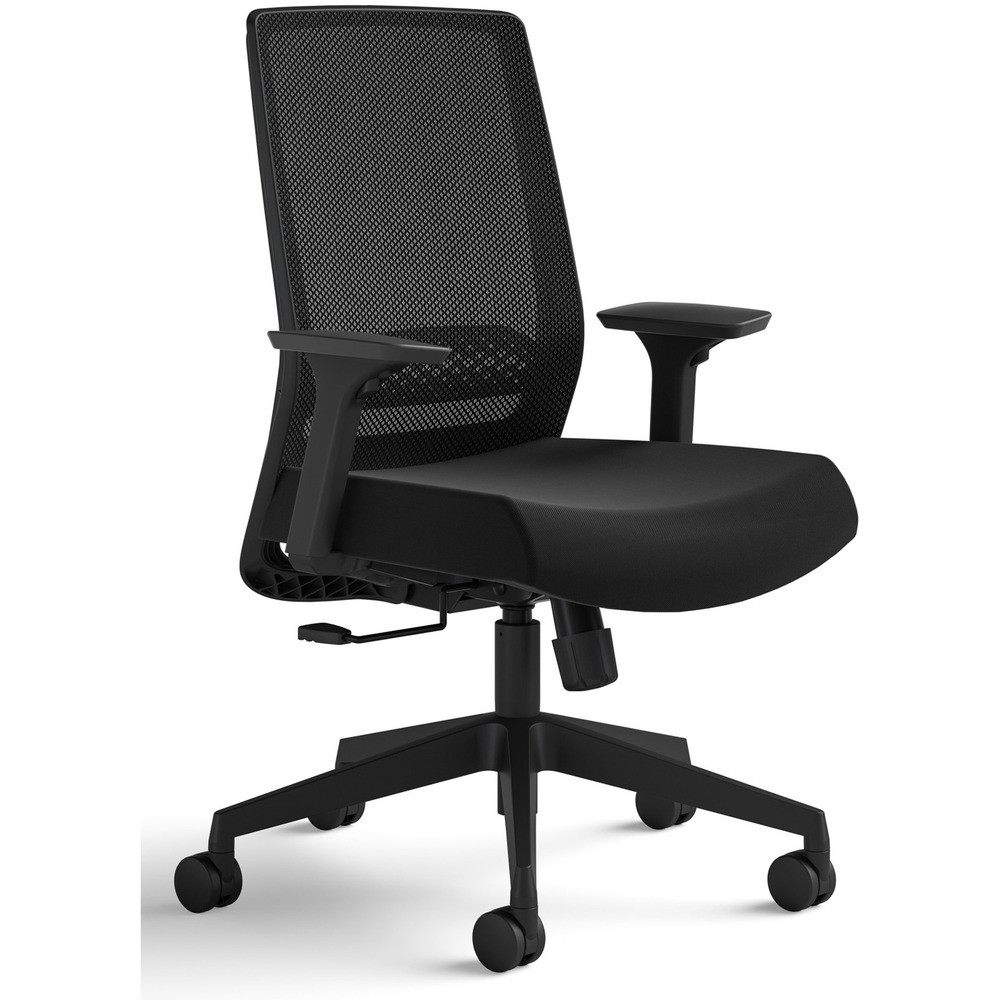 Safco Medina Basic Task Chair - 5-star Base - Black - Armrest - 1 Each Safco