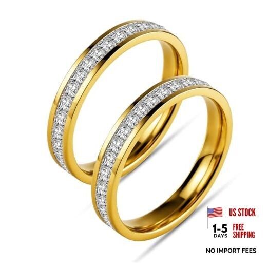 2-Pack 18K Plated Stacking Rings for Oura Ring Gen 4/Gen 3, Cubic 7 Gold