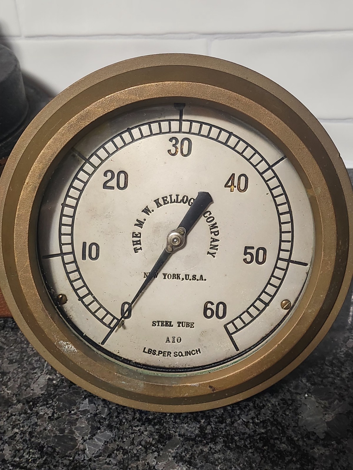 Old Thermostat Gauge Sinclair Oil Factory Steam Punk STEAM ENGINE Gauge RARE 8In