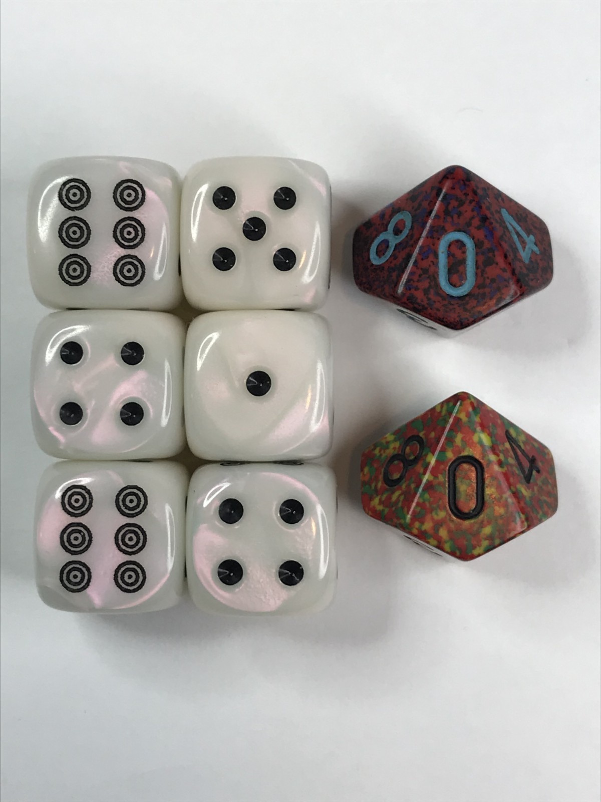Chessex Dice lot - Game Dice - Mother of Pearl - Veronica - Reggae - Speckled