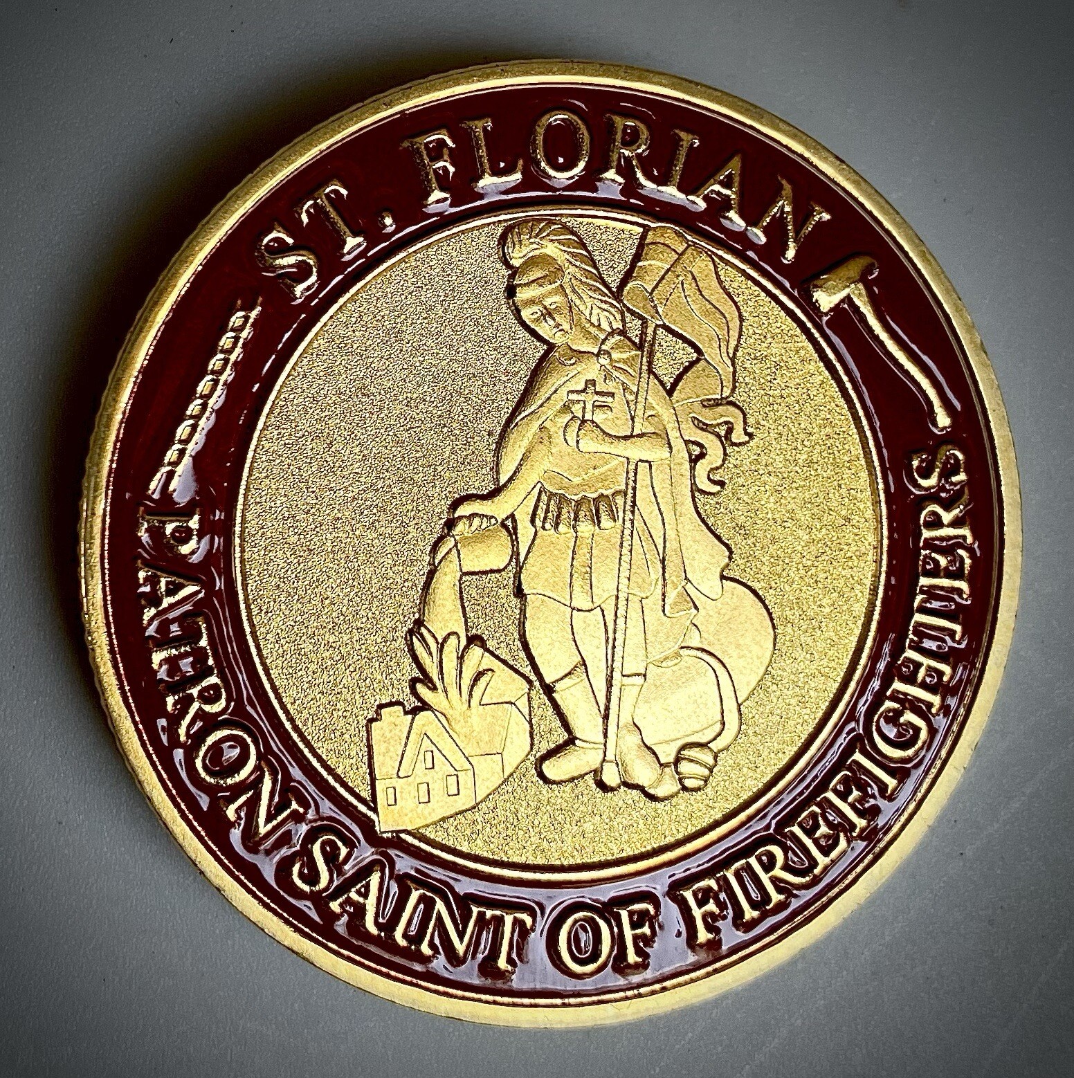 Firefighters Prayer Challenge Coin-New-Gold Colored-St. Florian