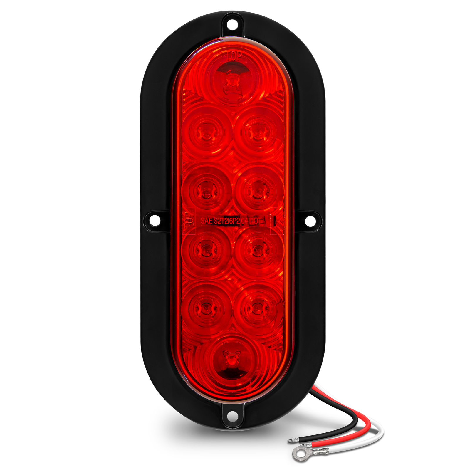 6" Red Surface Mount Oval LED RV Trailer Tail Lights Turn Parking Waterproof