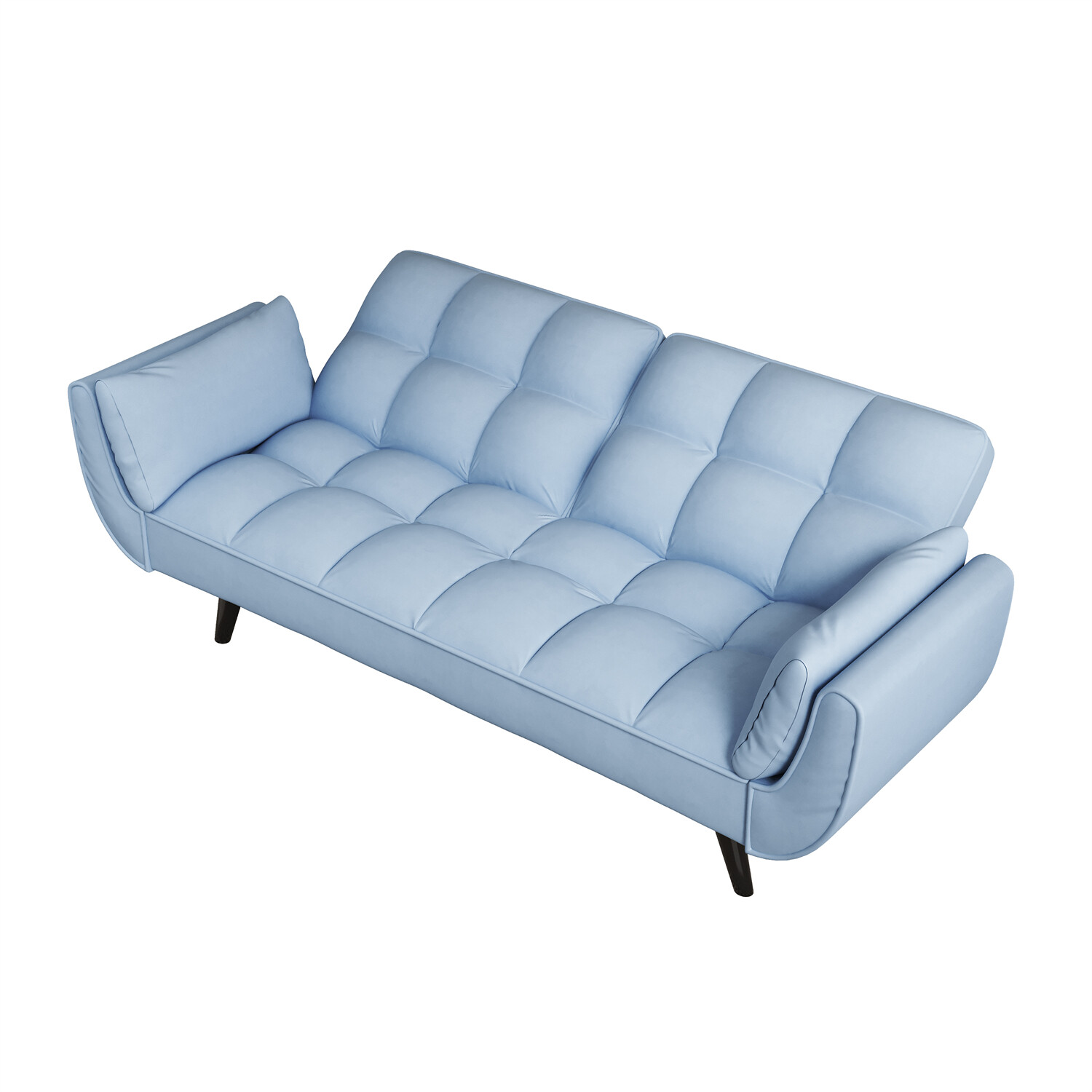 57'' Convertible Sleeper Sofa Bed Velvet Loveseat Sofa 2-Seater Sofa Couch