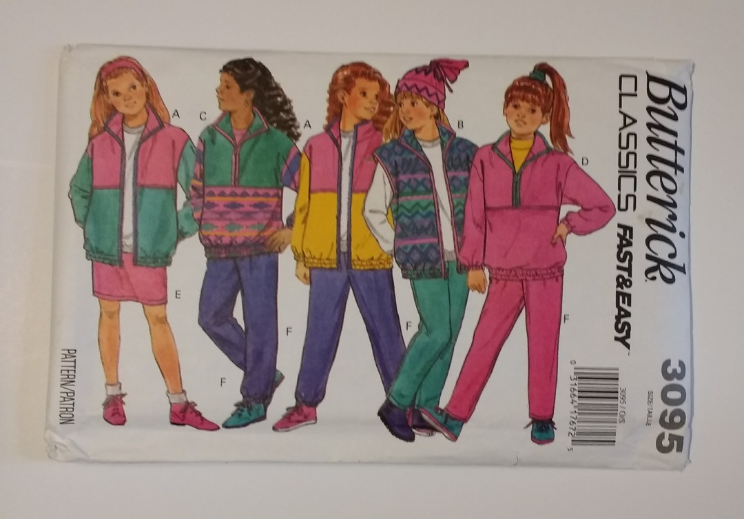 Butterick 3095 Size 7-14 Girls' Jacket Vest Skirt Pants