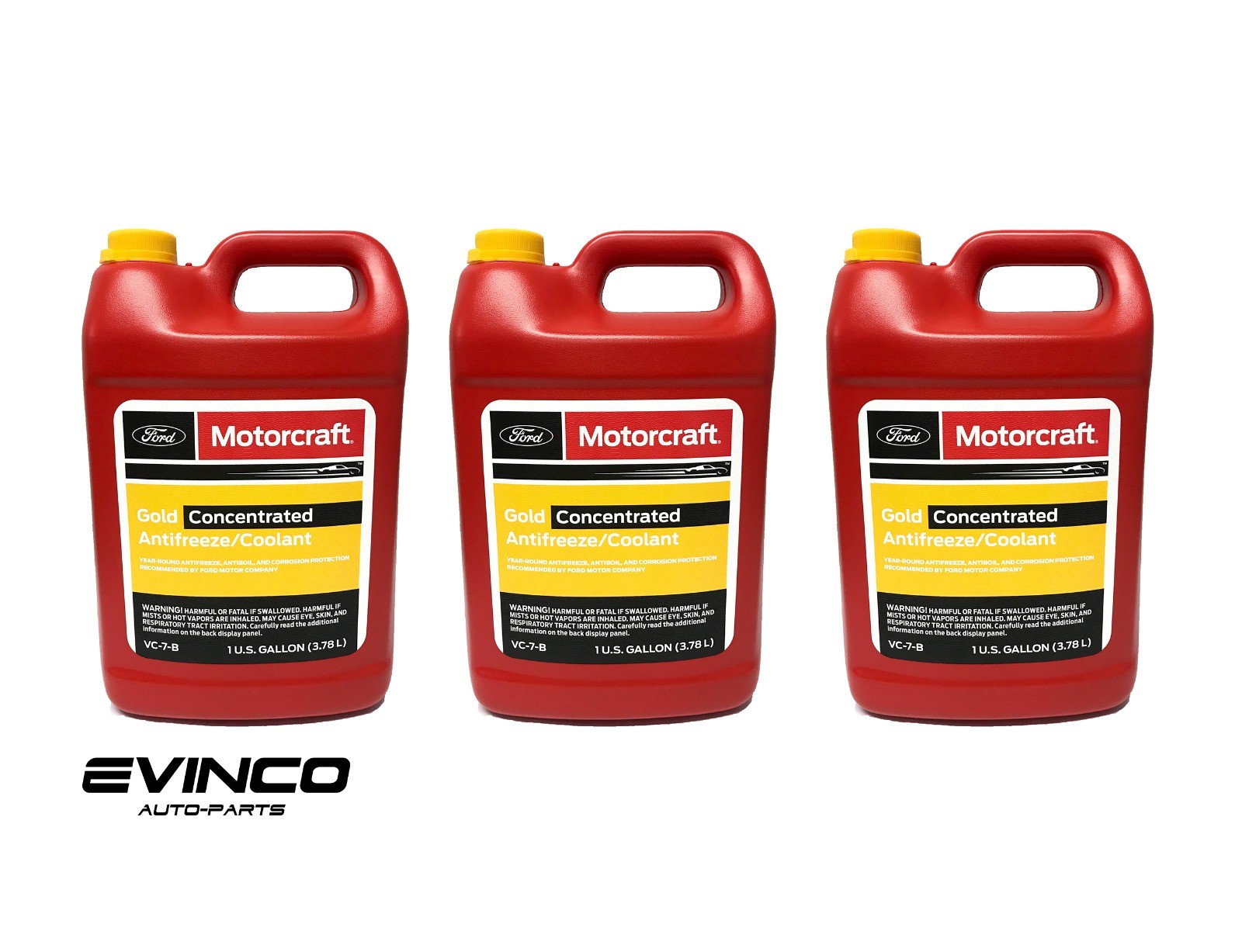 Motorcraft Gold Concentrated Antifreeze Coolant 3 U.S Gallons Ford Vehicles VC7B